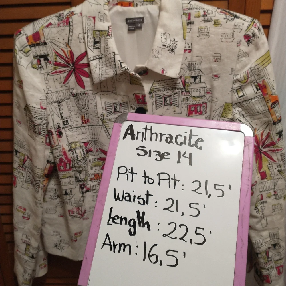 Anthracite 100% Linen Jacket size 14 - Picture 9 of 12